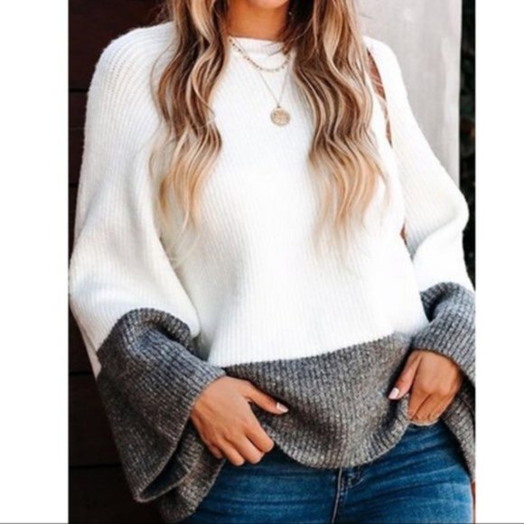 OVERSIZED WIDE SLEEVE KNIT SWEATER - Picture 4 of 8